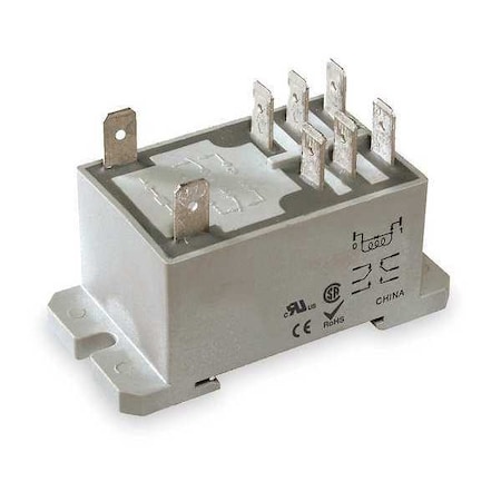 Dayton DIN Rail & Top Flange, Enclosed Power Relay, 8, 1/4 in Tab Terminal 1EJG9