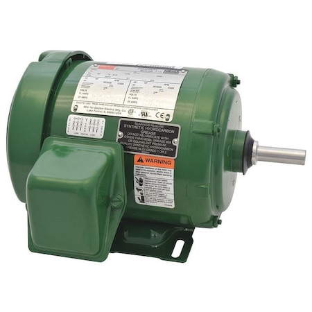 Dayton General Purpose Farm Duty Motor, 3-Phase, 1/2 HP, 208-230/460V AC, 1,765 Nameplate RPM, 56 Frame 1EJR4BG