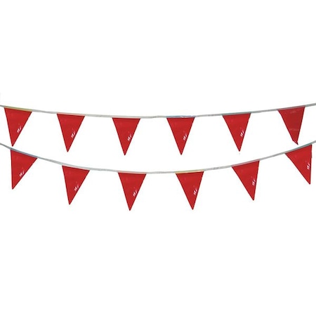 Zoro Select Pennants, Vinyl, Red, 60 ft. 1EKR5