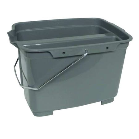 Tough Guy 4-1/4 gal. Rectangular Bucket, Gray, Plastic 1ELK3