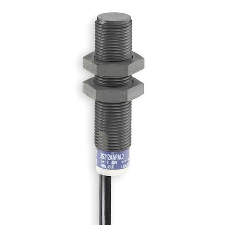 Telemecanique Sensors Cylindrical, Inductive Proximity Sensor, 12 mm Dia., PPS, M12, 3 Wires, Unshielded XS212AAPAM12