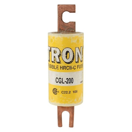 Eaton Bussmann Low Voltage Fuse, 200A, Time-Delay, 600V AC, Bolt-On CGL-200