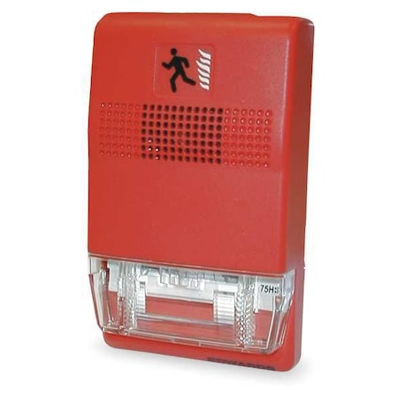Edwards Signaling Chime Strobe, Red, H 27/32 x L 4 1/2 In EG1R-CVM