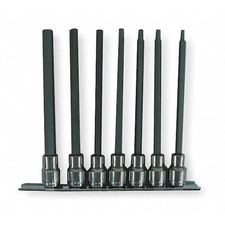 Westward 3/8" Drive Hex Bit Socket Set , SAE , 7 pcs 1EZJ5