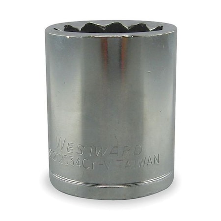 Westward 3/8 in Drive, 22mm 6 pt Metric Socket, 12 Points 1EZY4