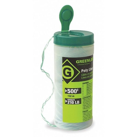 GREENLEE Fishing Line, 500 Ft, Poly Line, 210 lb 430-500