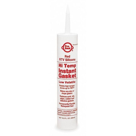 Pro Seal RTV Silicone Gasket Maker, Low Volatile Hi-Temp, 11.1 oz, Cartridge, Red 80728