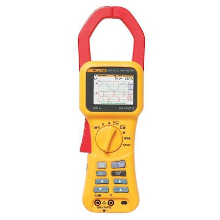 Fluke Clamp-On Power Meter Kit, Color LCD, 1,200 kW, 1,400 A, Cat IV 600V Safety Rating FLUKE-345