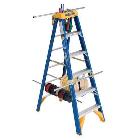 Werner 8 ft Fiberglass Stepladder, 375 lb Capacity OBEL08