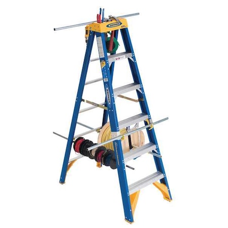 Werner 12 ft Fiberglass Stepladder, 375 lb Capacity OBEL12