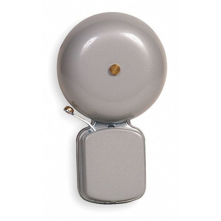Zoro Select Bell, Bell, Continuous, 3 to 6V DC, 6 to 8V AC, 78 dB, Steel, Gray, Wall Mount 1FD16