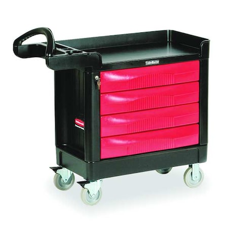 Rubbermaid Commercial Trade Cart/Service Bench, Black, 500 lb. FG451388BLA