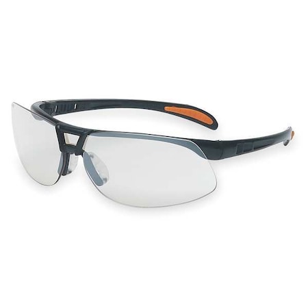 Uvex Protege, Safety Glasses, HydroShield Anti-Fog, SCT-Reflect 50 Lens, Black Frame, Half-Frame S4202