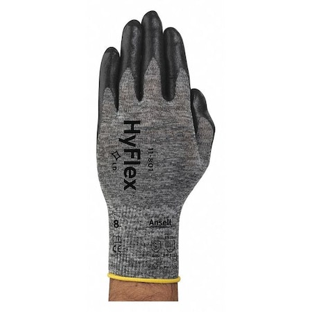 Ansell Coated Gloves, Foam Nitrile, Palm, Gray, L 1 PR 11-801-9   -L