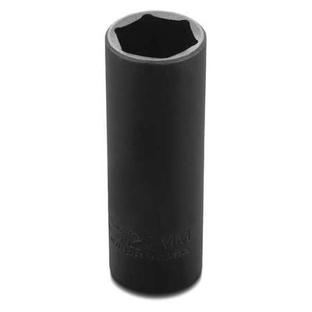 Proto 1/2" Dr, 21mm Size, Metric Impact Socket, 6 Pts J7321MHT