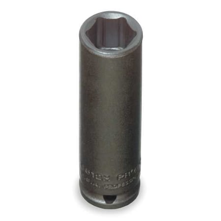 Proto 1/4 in Drive Impact Socket Deep Socket, black oxide, Steel, 5/8 in J6520H