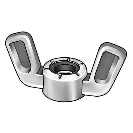 Zoro Select Wing Nut, #8-32, Zinc Alloy, Zinc Plated, 15/64 in Ht, 1-1/32 in Max Wing Span, 25 PK 4CAR4