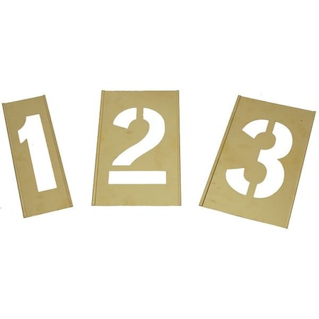 ZORO SELECT Number Stencils, Numbers, Brass 2CEC3