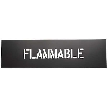 Zoro Select Stencil, Message, Flammable, 2 in Character Height, PVC, Black 1F127