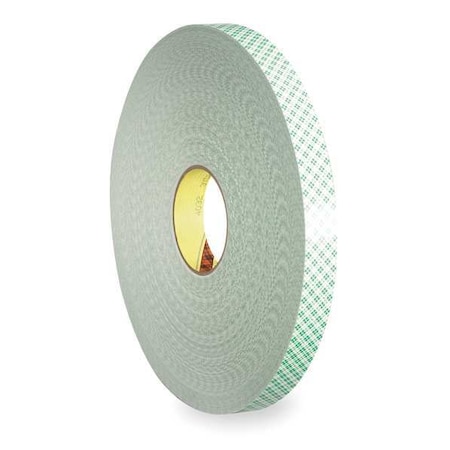 3M Double-Sided Foam Tape, 1 in W, 18 yd L, 1/4 in, Polyurethane Foam, Double-Sided, 9 PK 4004