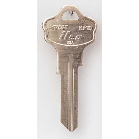 Kaba Ilco Key Blank, Brass, Type KW10, 6 Pin, PK10 A1176ST-KW10