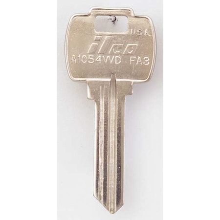 Kaba Ilco Key Blank, Brass, Type FA3, 6 Pin, PK10 A1054WD-FA3