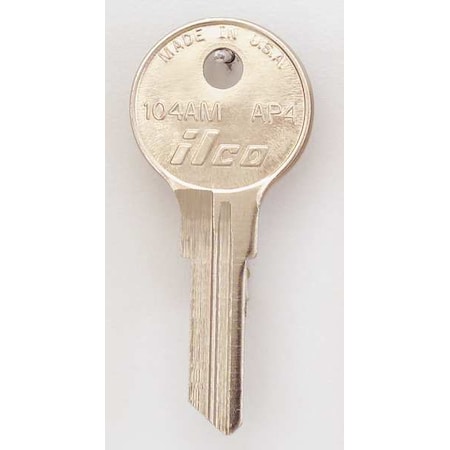 Kaba Ilco Key Blank, Brass, Type AP4, 6 Pin, PK10 104AM-AP4