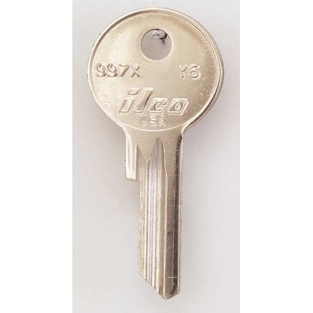 Kaba Ilco Key Blank, Brass, Type Y6, 4 Pin, PK10 997X-Y6