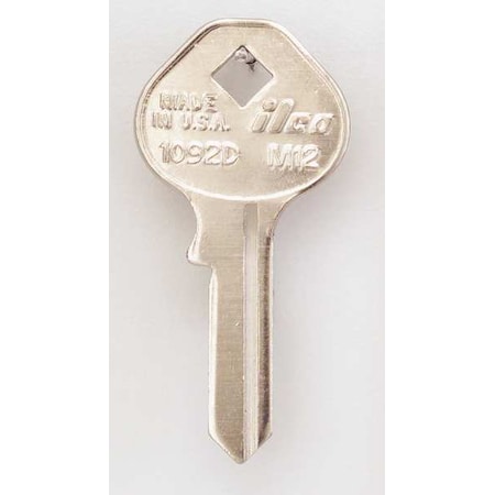 Kaba Ilco Key Blank, Brass, Type M12, 5 Pin, PK10 1092D-M12