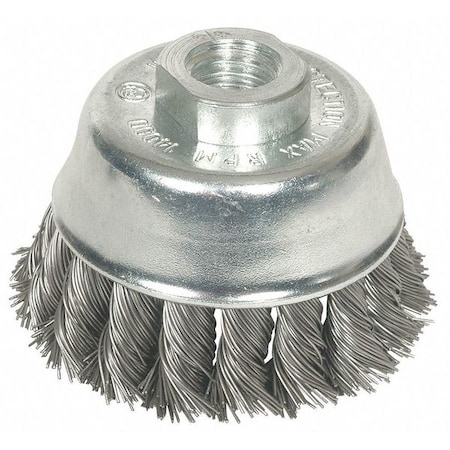 Westward Knot Wire Cup Wire Brush, 2 3/4" Dia, Steel 1GBJ3