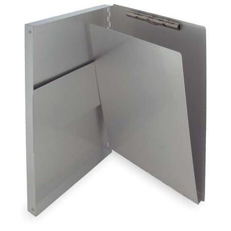 Zoro Select 8-1/2" x 14" Portable Storage Clipboard 3/8", Silver 10519