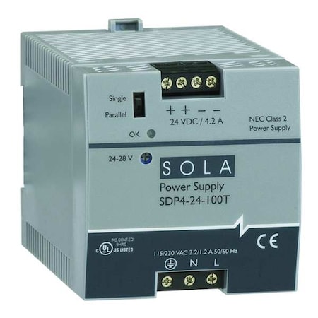 SOLAHD DC Power Supply, 24-28VDC, 3.8A, 60Hz SDP424100LT