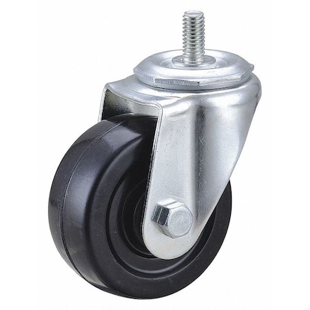 Zoro Select Swivel Stem Caster, Rubber, 3 in., 175 lb. 1G010