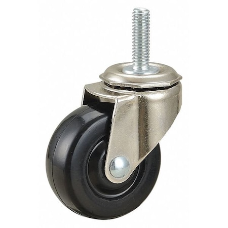 Zoro Select Swivel Stem Caster, Rubber, 2 in., 75 lb. 32607