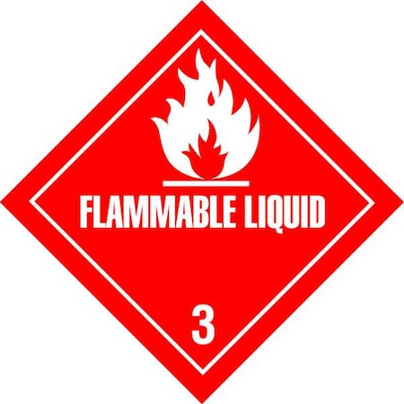 Tapecase 4" x 4" Adhesive Back Shipping Labels, Flammable Liquid, Pk50 16U978