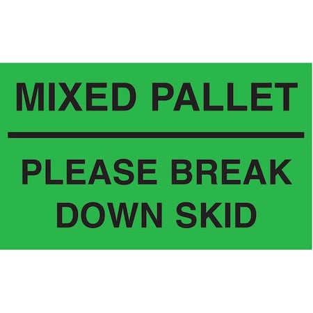 Tapecase 3" x 5" Adhesive Back Shipping Labels, Mixed Pallet, Pk500 16U834