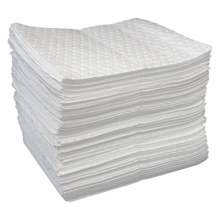 Oil-Dri Sorbent Pad, 19 gal, 15 in x 19 in, Oil, White, 100 PK L90904