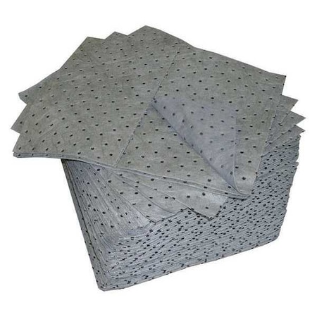 Oil-Dri Sorbent Pad, 23 gal, 15 in x 19 in, Universal, Gray, Polypropylene L90530