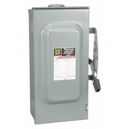 Square D Fusible, Safety Switch, General Duty, 240 V, 2PST, NEMA 3R D223NRB