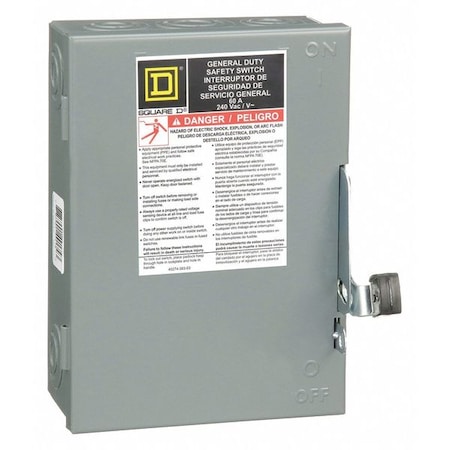 Square D Nonfusible, Safety Switch, General Duty, 240 V, 3PST DU322
