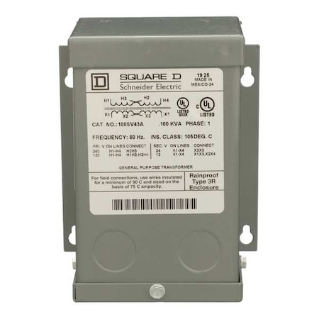 Buck Boost Transformer, 100 VA, NEMA 3R, 12/24V AC, 120/240V AC