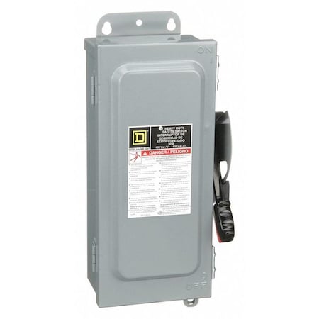Square D Fusible Safety Switch, Heavy Duty, 600V AC, 3PST, 30 A, NEMA 12, 3R H361AWK