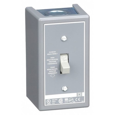 Square D Manual Motor Starter, NEMA 1, 2 P, 1 Phase, Toggle, 16 A 2510FG2