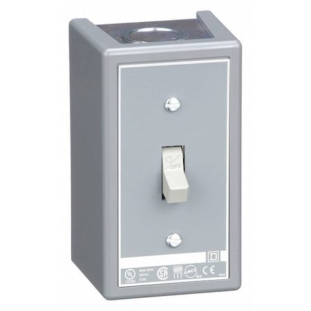 Square D Manual Motor Switch, 30 A, 2 P, 1 Phase, Toggle, Type K, Class 2510 Series, NEMA 1 2510KG1