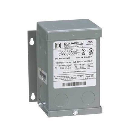 Square D General Purpose Transformer, 100 VA, NEMA 3R, 120/240V AC, 240/480V AC 100SV1A