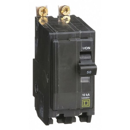 Square D Miniature Circuit Breaker, QO Series, 50A, 2 Pole, 120/240V AC, 10kA at 120/240V AC QOB250