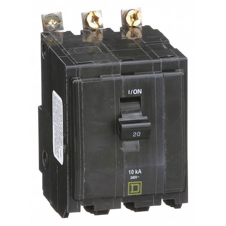Square D Miniature Circuit Breaker, QO Series, 20A, 3 Pole, 120/240V AC, 10kA at 120/240V AC QOB320