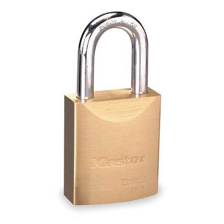 Master Lock Padlock, Coreless, Long Shackle, Rectangular Brass Body, Boron Shackle, 29/32 in W 6851WO