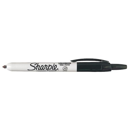 Sharpie Permanent Marker, Black, Fine Tip, Retractable, 12 PK 32701