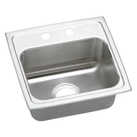 Elkay Drop-In Sink, 2 Hole, 14" x 10", Lustrous Highlighted Satin LR17162